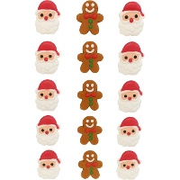 Figuras de azúcar de Papá Noel y muñeco de jengibre - Azucren - 15 unidades