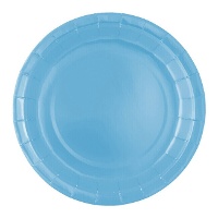 Platos de 23 cm de cartón de colores - 8 unidades