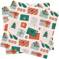 Servilletas navideñas con estampado de regalos