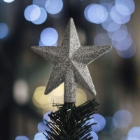 Estrella para el árbol plateada de 10 cm