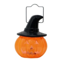 Vela led de calabaza con sombrero