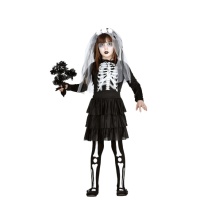 Disfraz de novia esqueleto para niña