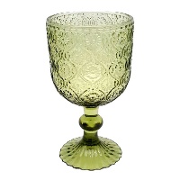 Copa de 360 ml cristal grabado verde