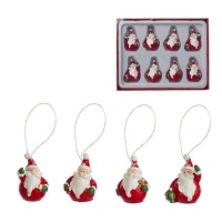 Colgantes de Papá Noel de 2,5 cm - 8 unidades