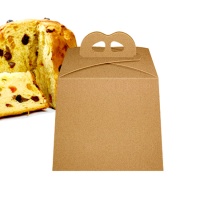 Caja de 17,5 x 17,5 x 16 cm para Panettone kraft - 5 unidades