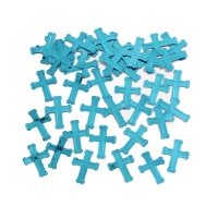 Confetti de Primera Comunión cruces azules de 14 gr