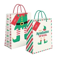 Bolsa regalo de 23 x 18 x 10 cm de elfo ayudante oficial - 1 unidad