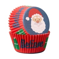 Cápsulas para cupcakes de Believe Santa Claus - Wilton - 75 unidades