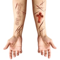 Tatuajes adhesivos de heridas de posesión