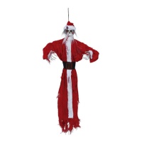 Colgante de esqueleto Papá Noel con movimiento - 90 cm