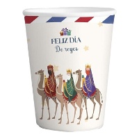 Vasos de Reyes Magos blanco de 266 ml - 6 unidades