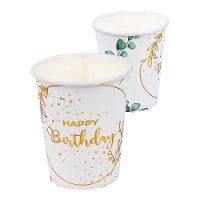 Vasos de Happy Birthday Floral - 8 unidades