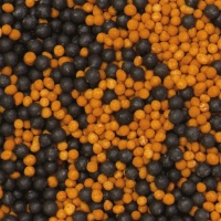 Sprinkles de perlas negras y naranjas mini de 100 g - Decora