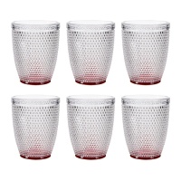 Vaso de 300 ml puntos de agua rojo - 6 unidades