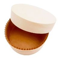 Molde redondo de 11 x 4 cm de madera con tapa y cápsula de papel