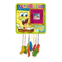 Piñata de Bob Esponja Felicidades de 43 x 43 cm