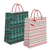 Bolsa regalo de 45 x 33 x 10 cm blanca Navidad - 1 unidad