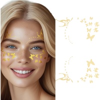Joyas adhesivas faciales de Mariposas doradas