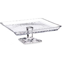 Soporte para tartas de 23,7 x 23,7 x 8 cm de vidrio Crystalline