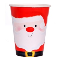 Vaso de cartón de Papá Noel de 9,5 cm - 6 unidades