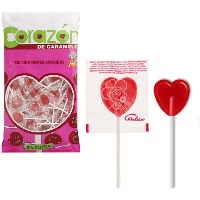 Piruletas de corazón mini - envase individual - corazón de caramelo Cerdán - 200 unidades