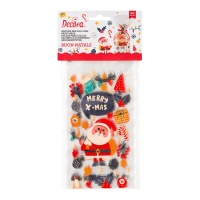 Bolsas para dulces transparentes con dibujos de Merry X-Mas de 24 x 12,5 cm - Decora - 20 unidades
