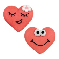 Figuras de azúcar de corazones decorados - Dekora - 48 unidades
