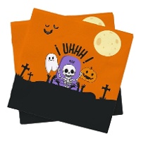 Servilletas de cementerio naranja de 16,5 x 16,5 cm - 20 unidades