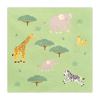 Servilletas de Safari mix de 16,5 x 16,5 cm - 12 unidades