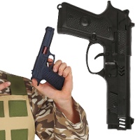 Pistola de militar negra - 22 cm