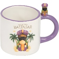 Taza de 414 ml de Reyes Magos Baltasar con figurita