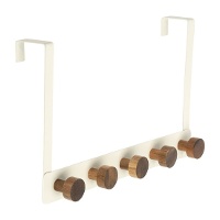 Perchero puerta 5 colgadores crema de acacia