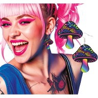 Pendientes de setas psicodélicas