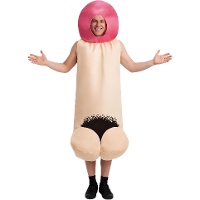 Disfraz de pene con vello para adulto