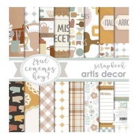 Kit de papeles scrapbooking de Qué comemos hoy - Artis decor - 8 hojas