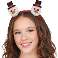 Diadema de muñecos de nieve navideña