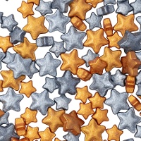 Sprinkles de estrellas doradas y plateadas de 25 gr - PME