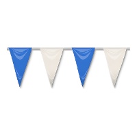 Banderín de tríángulo de plástico bicolor - 50 m