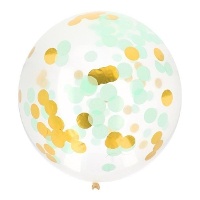 Globo de látex gigante con confetti de 61 cm - Folat - 1 unidad