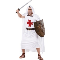 Disfraz de caballero templario con capucha para hombre