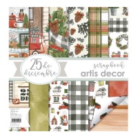 Kit de papeles scrapbooking de 25 de Diciembre - Artist decor - 6 hojas