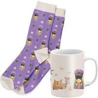 Set regalo de taza y calcetines de Rey Mago Baltasar