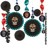 Colgantes decorativos de Día de los muertos - 13 unidades