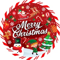 Platos de 23 cm de Merry Christmas - 6 unidades
