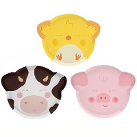 Platos de la granja pollito, vaca y cerdo de 20 cm - 6 unidades