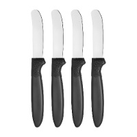 Set de 4 cuchillos de mantequilla con mango negro - Kinvara