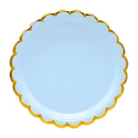 Platos con cenefa dorada de 18 cm - 6 unidades