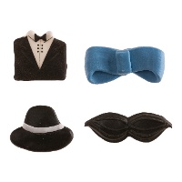 Figuras de azúcar de traje elegante - 48 unidades