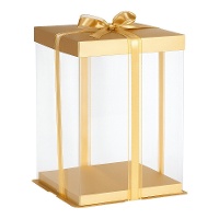 Caja de 25 x 25 x 30 cm para tarta con lazo - Hilarious