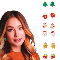 Pendientes de Navidad surtidos - 6 unidades